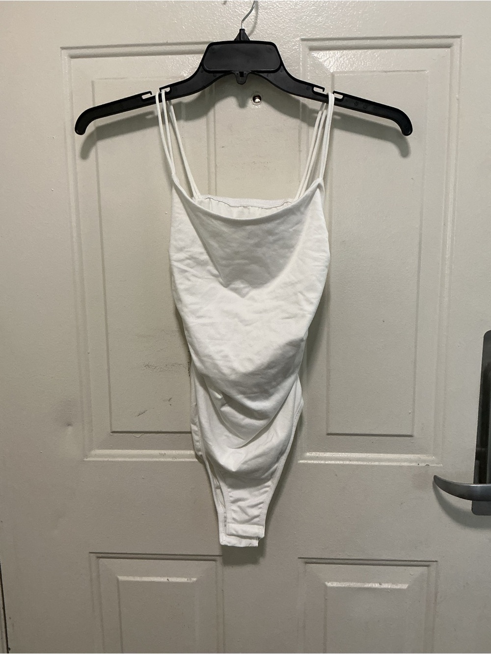SHEIN Off-White Stretch Scoop Neck Bodysuit